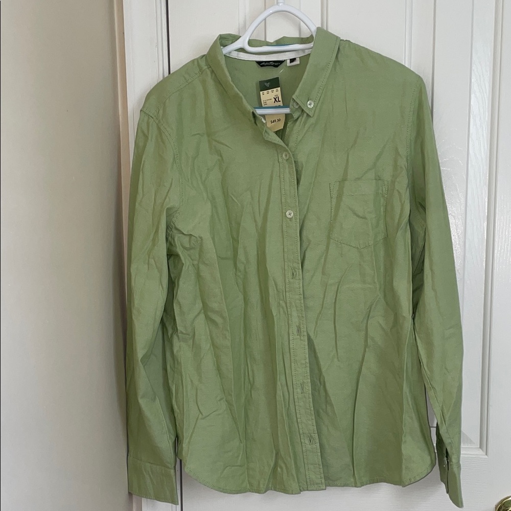 Eddie Bauer Light Green Button-Down Shirt